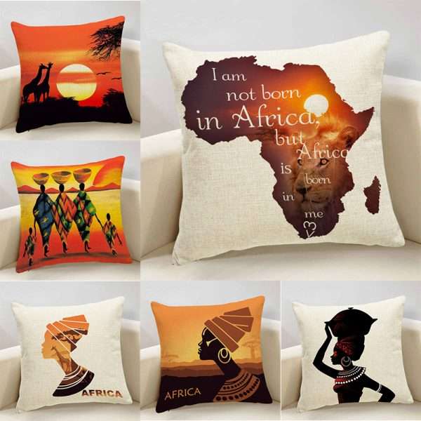 853e9012-d2da-41e1-8b37-3dc56ae649a5.jpg African Ethnic Map Cushion Cover Geometric Indigenous Print
